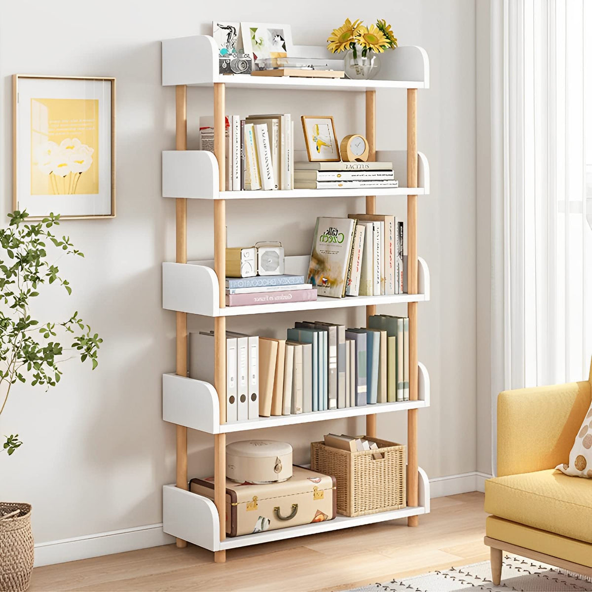 Scandinavian Solid Wood Bookshelf
