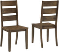 Farmhouse Ladder Back Dining Chairs 2PK Dark Oak