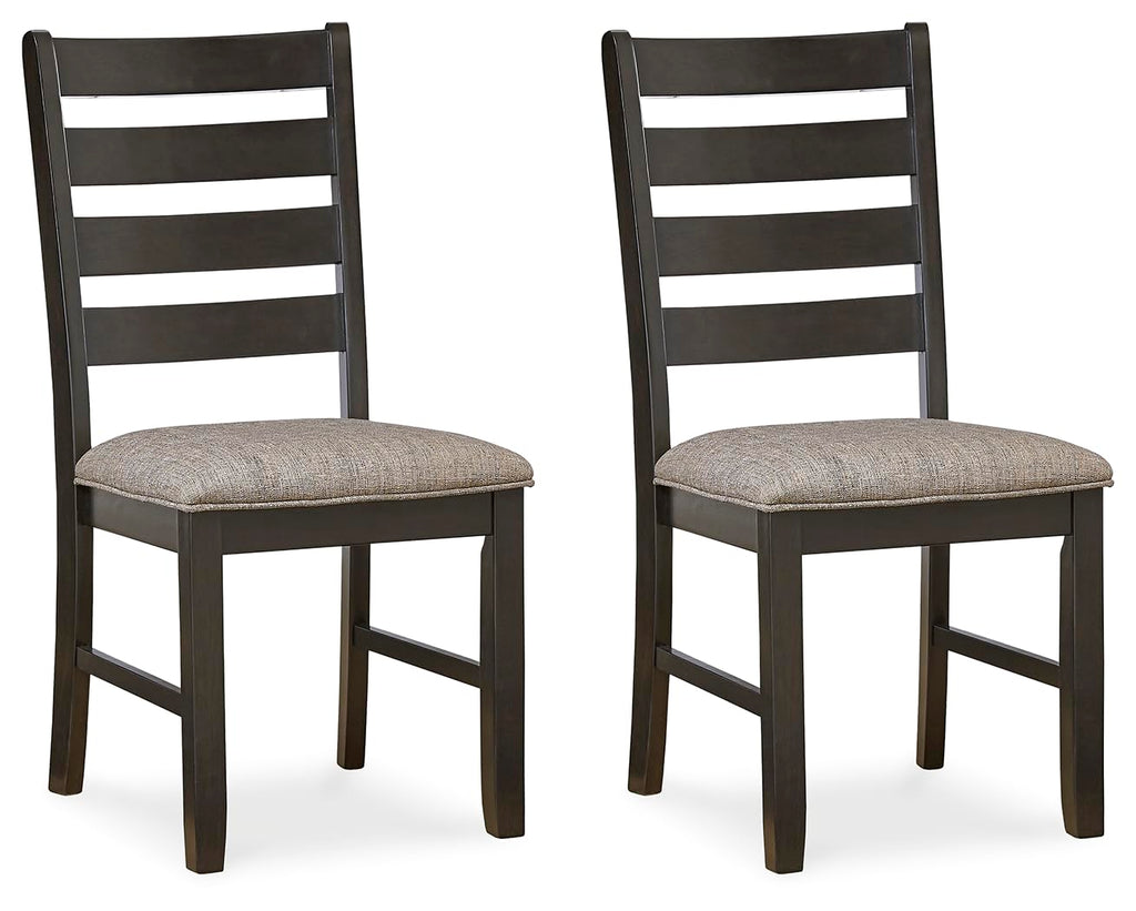 Signature Design by Ashley Skempton Modern Farmhouse Dining Room Chair, 2 Count, Ladderback Design, Wood, 17.75" W x 21.5" D x 38.63" H, White and Light Brown