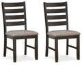Signature Design by Ashley Skempton Modern Farmhouse Dining Room Chair, 2 Count, Ladderback Design, Wood, 17.75" W x 21.5" D x 38.63" H, White and Light Brown