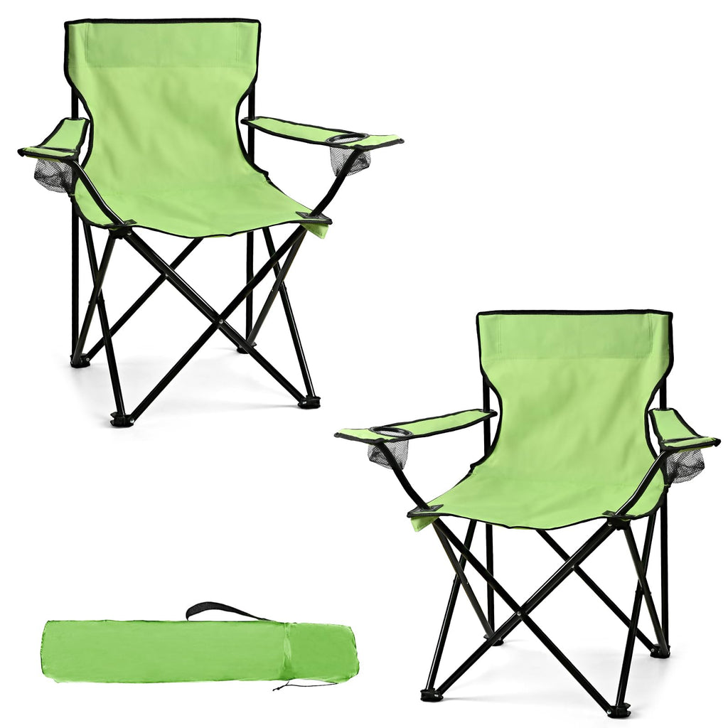 WEIDIORME 2 Pack Lightweight Camping Chairs for Adults & Teens, 250LBS Capacity Foldable Portable Chairs with Carry Bag, Compact Design for Camping, Beach, Picnics, and Outdoor Events
