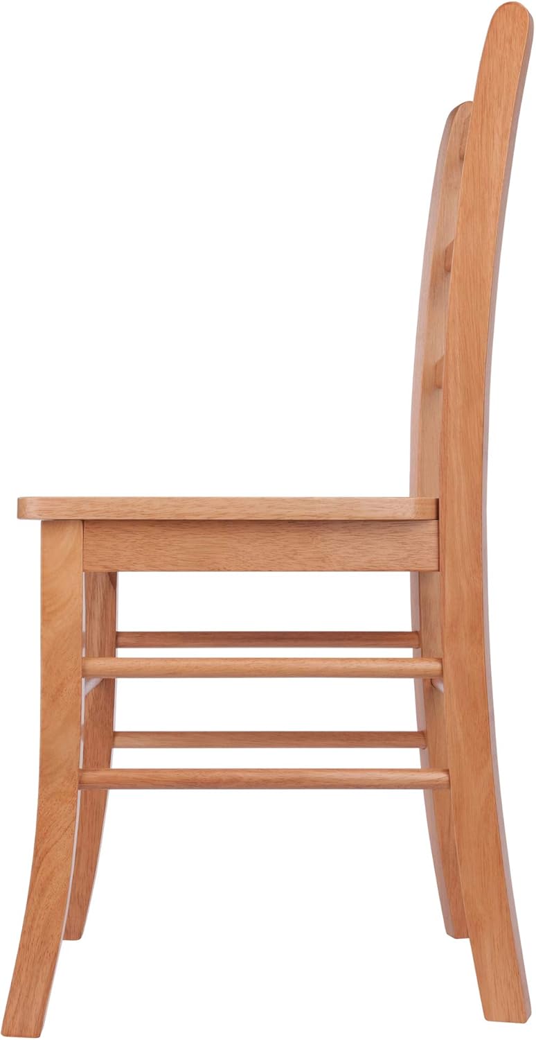 Winsome Benjamin Ladder Back Chair Set of 2 in Light Oak, Classic Backed Kitchen & Dining Room Chairs, Simple & Elegant Home Seating Solution, Great for Office, Hallway, Bedroom