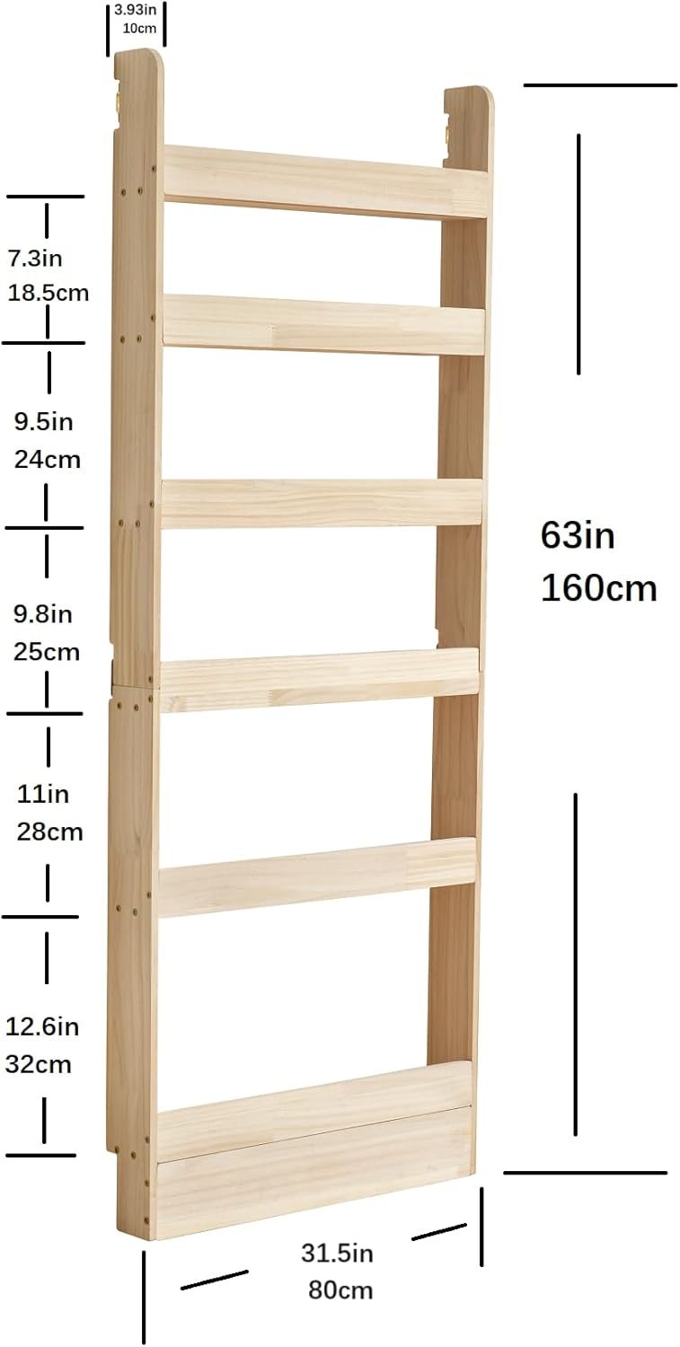 Heehee Solid Wood Bookshelf Bookcase Book Shelf Organizer for Books, Toy Storage Bookshelf Rack Wall for Kids and Adults (Width 31.5in (80CM))