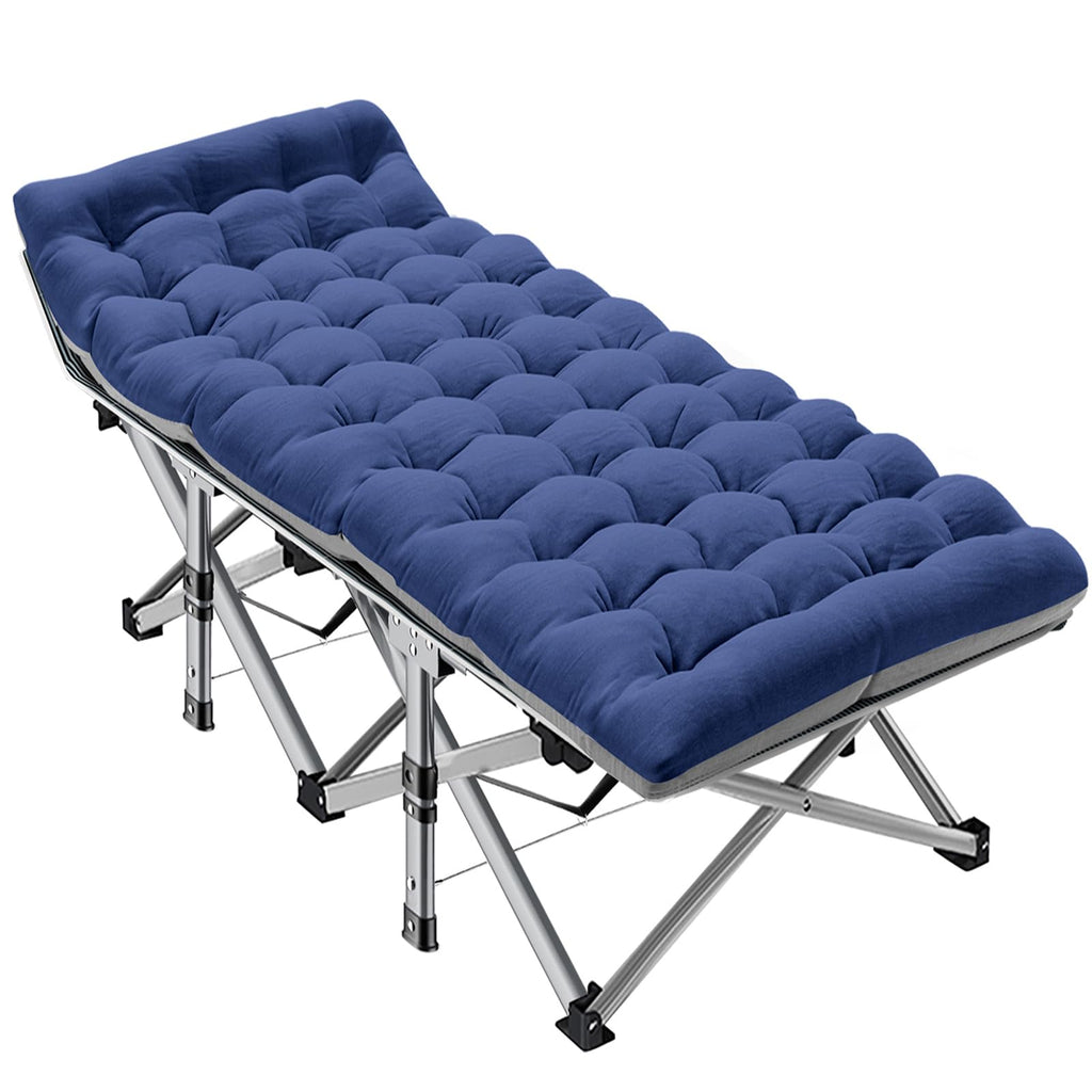 ABORON XXL Camping Cot for Adults, Oversized 78"×32" Folding Camping Bed, 900LBS Heavy Duty Outdoor Sleeping Cot with Mattress Pad, 1200D Oxford, Portable with Carry Bag