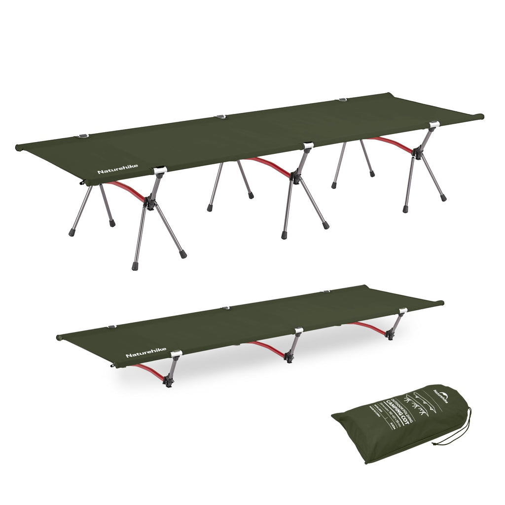 Naturehike ArmyWild Folding Camping Cot, Height Adjustable Ultralight Backpacking Cot, Portable Camping Bed for Camping Hiking Travel Home