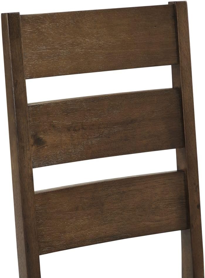 Farmhouse Ladder Back Dining Chairs 2PK Dark Oak