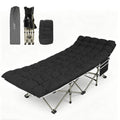 YELLOW JACKET Camping Cot for Adults, Upgraded 32" Wide Portable Cot Bed with Mattress, Foldable Padded Sleeping Cots for Camping Travel Tent Day Bed Outdoor & Home Guest, Max Load 600lbs