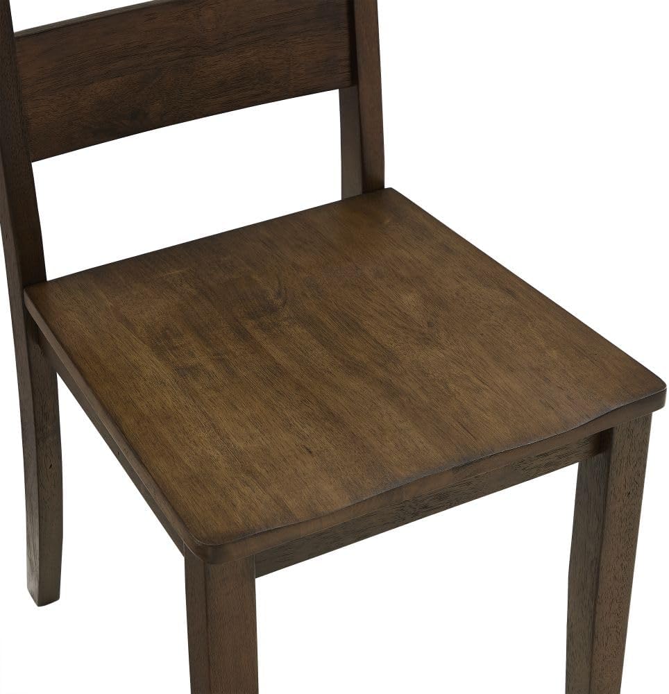 Farmhouse Ladder Back Dining Chairs 2PK Dark Oak