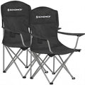 SONGMICS 2 Pack Folding Camping Chairs, 330 lb Capacity Folding Lawn Chairs, with Cup Holder, Heavy Duty Structure, for Garden, Fishing, Terrace, Black UGCB08BK