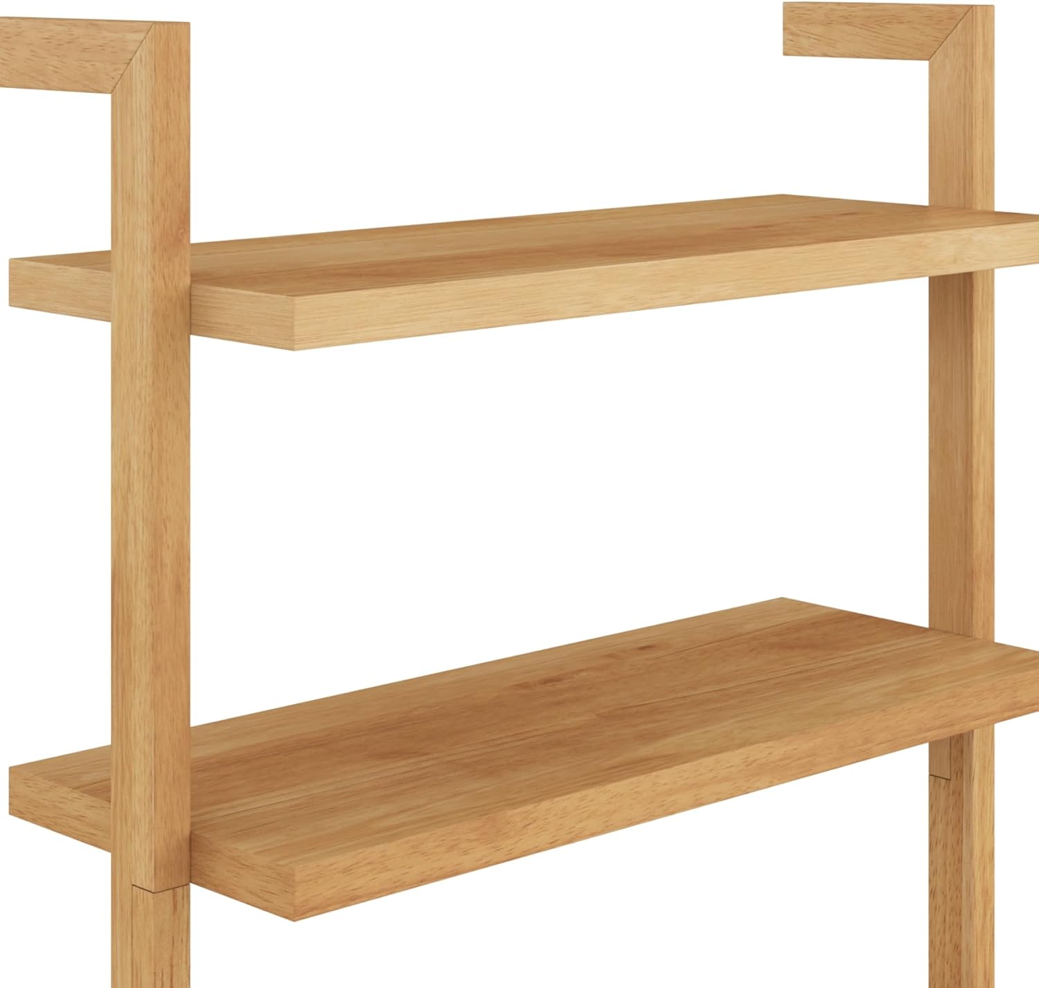 5-Tier Warm Pine Solid Wood Wall Mounted Bohemian Bookshelf