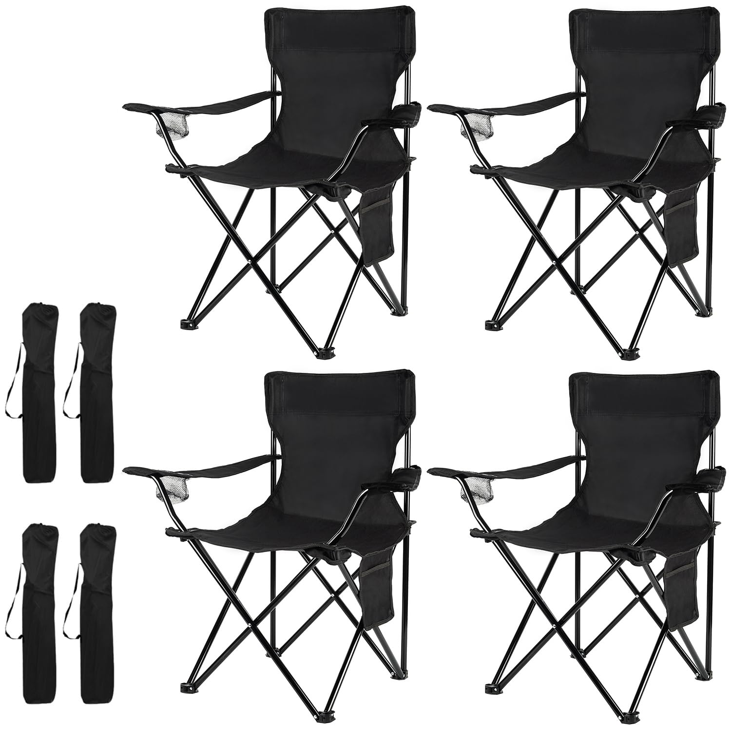 Damei century 4Pack Folding Camping Chairs-Lightweight, Installation-Free, Portable Chair for Beach, Lawn, Outdoor Sports