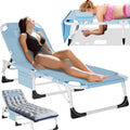 5-Position Folding Chaise Lounge Chair, Portable Outdoor Recliner for Beach Pool Patio