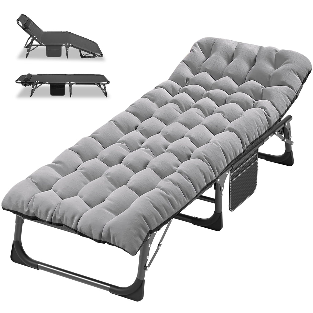 ABORON XXL Camping Cot for Adults, Oversized 78"×32" Folding Camping Bed, 900LBS Heavy Duty Outdoor Sleeping Cot with Mattress Pad, 1200D Oxford, Portable with Carry Bag