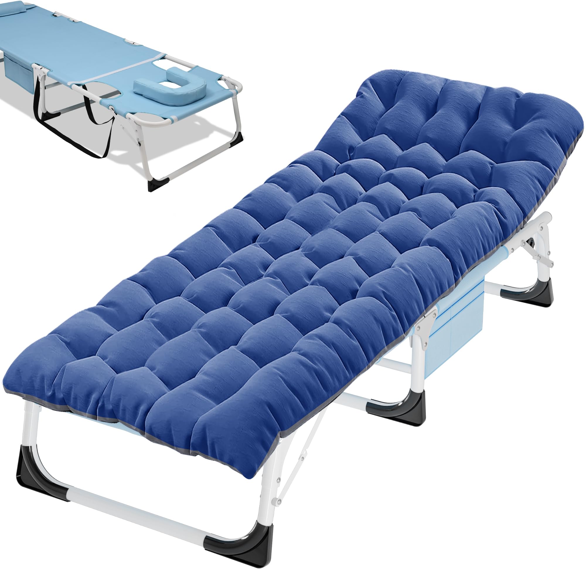 ABORON XXL Camping Cot for Adults, Oversized 78"×32" Folding Camping Bed, 900LBS Heavy Duty Outdoor Sleeping Cot with Mattress Pad, 1200D Oxford, Portable with Carry Bag