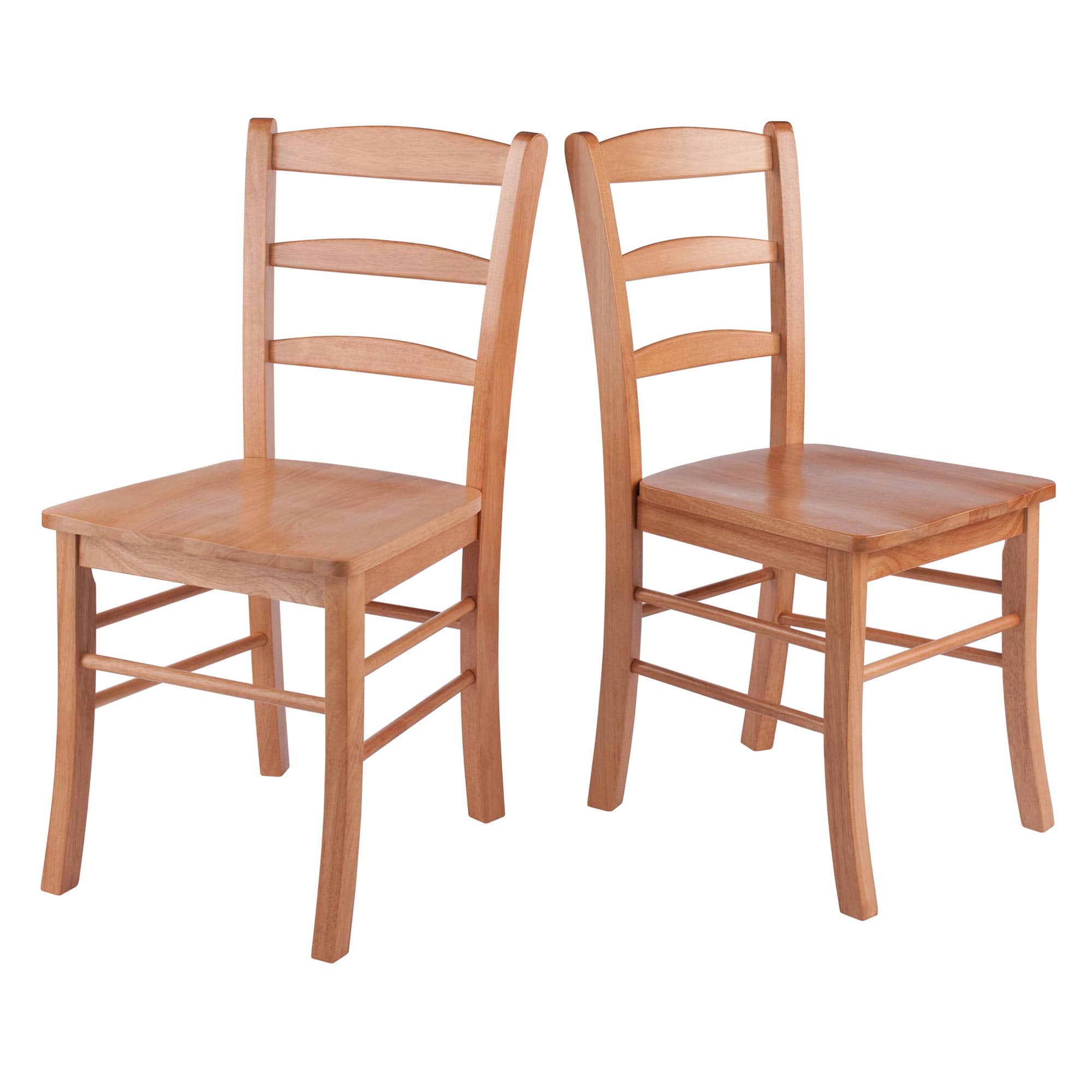 Winsome Benjamin Ladder Back Chair Set of 2 in Light Oak, Classic Backed Kitchen & Dining Room Chairs, Simple & Elegant Home Seating Solution, Great for Office, Hallway, Bedroom