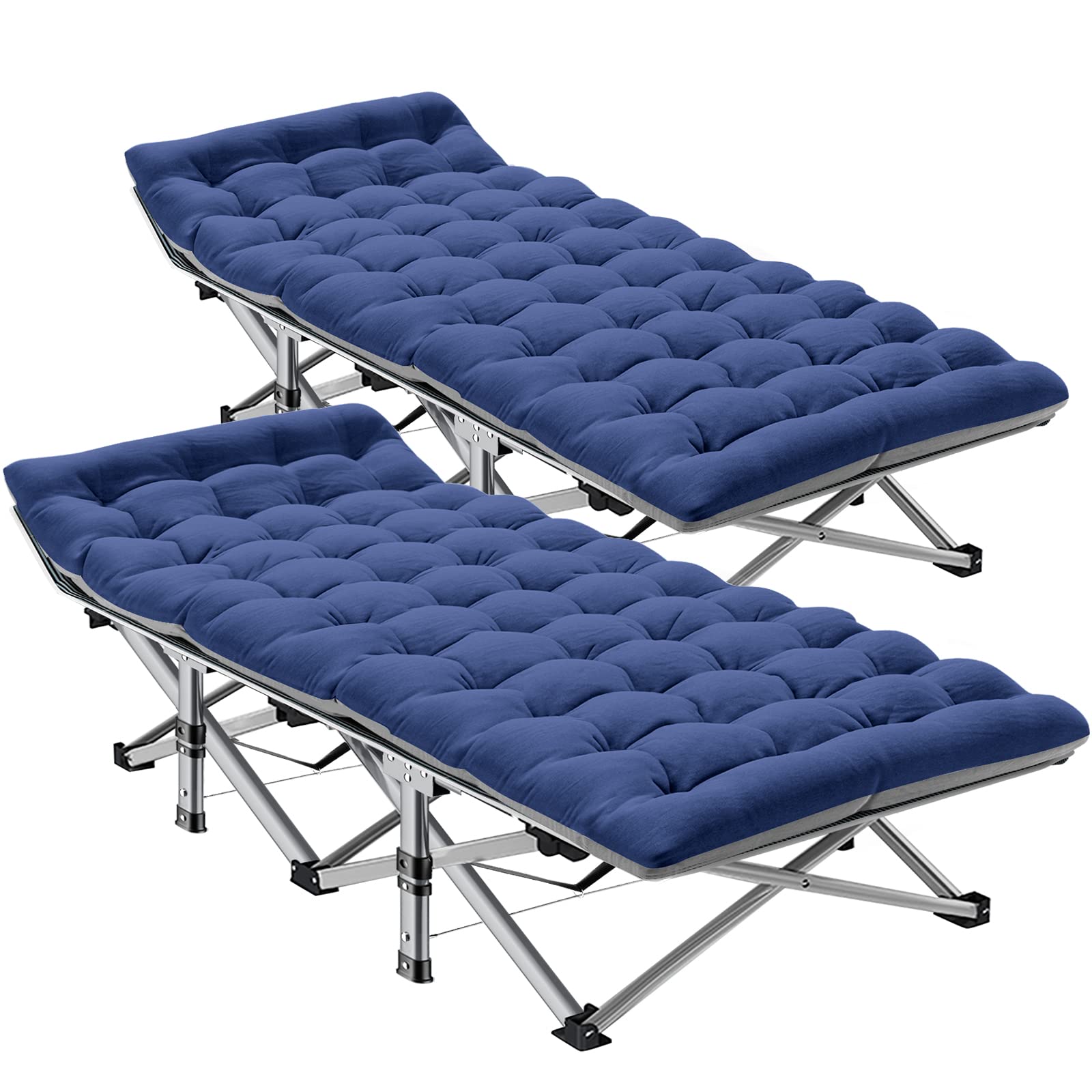 ABORON XXL Camping Cot for Adults, Oversized 78"×32" Folding Camping Bed, 900LBS Heavy Duty Outdoor Sleeping Cot with Mattress Pad, 1200D Oxford, Portable with Carry Bag