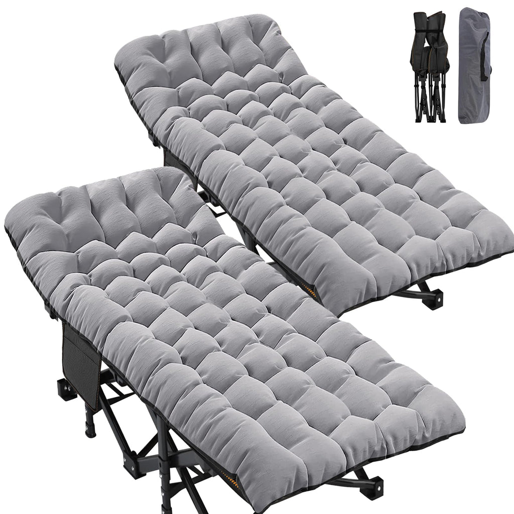 ABORON XXL Camping Cot for Adults, Oversized 78"×32" Folding Camping Bed, 900LBS Heavy Duty Outdoor Sleeping Cot with Mattress Pad, 1200D Oxford, Portable with Carry Bag