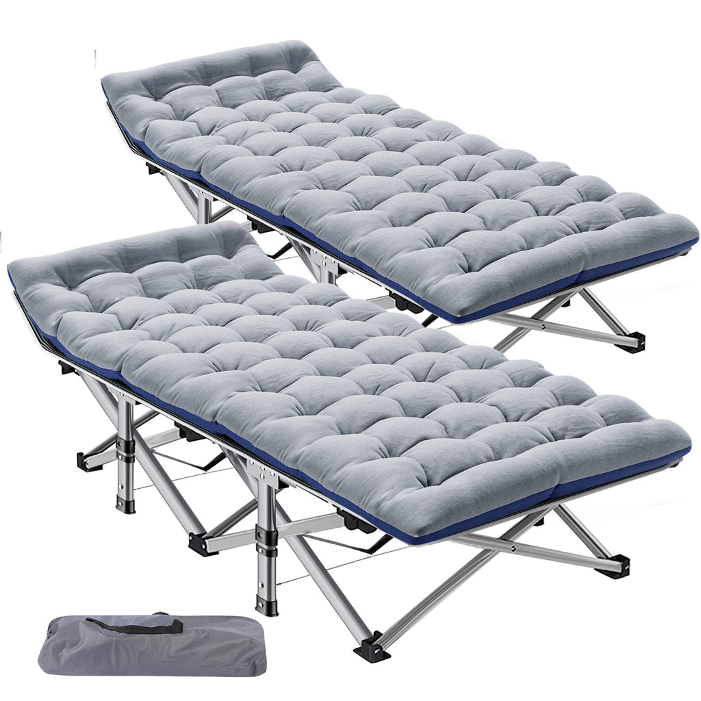 ABORON XXL Camping Cot for Adults, Oversized 78"×32" Folding Camping Bed, 900LBS Heavy Duty Outdoor Sleeping Cot with Mattress Pad, 1200D Oxford, Portable with Carry Bag