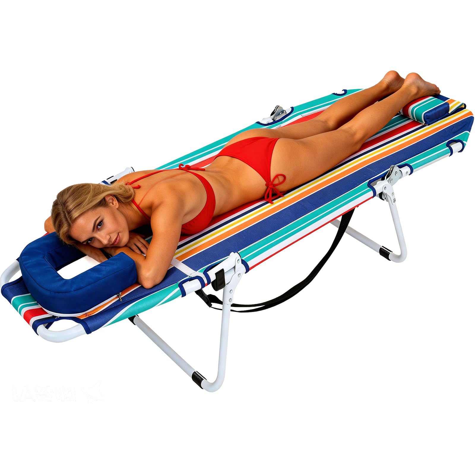 5-Position Folding Chaise Lounge Chair, Portable Outdoor Recliner for Beach Pool Patio