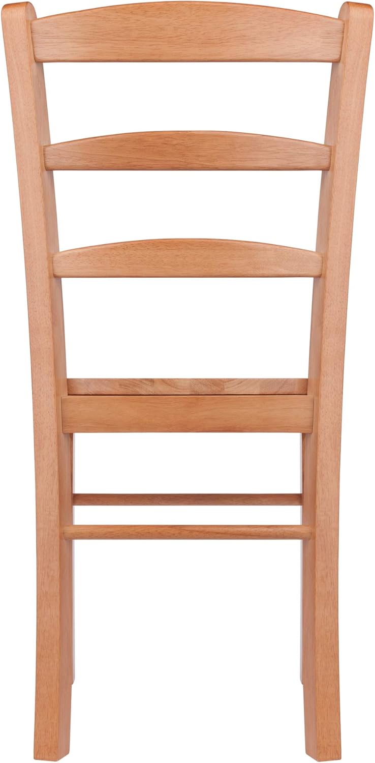 Winsome Benjamin Ladder Back Chair Set of 2 in Light Oak, Classic Backed Kitchen & Dining Room Chairs, Simple & Elegant Home Seating Solution, Great for Office, Hallway, Bedroom