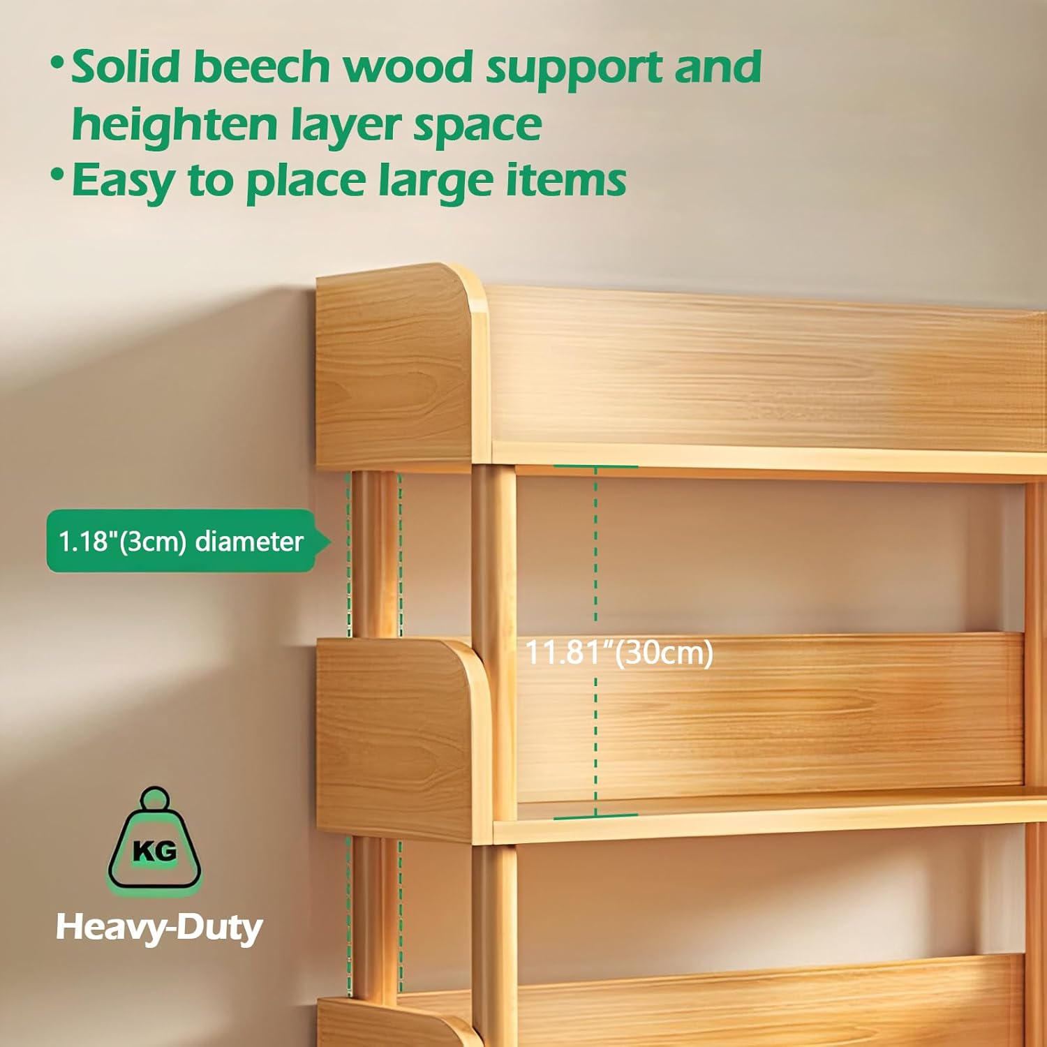 OSCHF 4-Tier Wooden Open Bookcase - Modern Display Bookshelf with Top Edge and Solid Wood Frame for Home and Office, Storage Cabinet, Oak