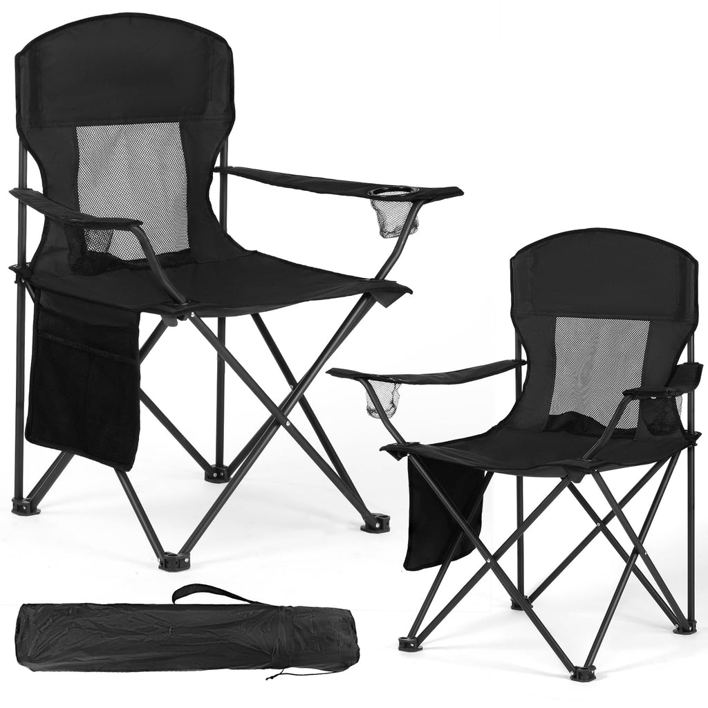 WEIDIORME 2 Pack Lightweight Camping Chairs for Adults & Teens, 250LBS Capacity Foldable Portable Chairs with Carry Bag, Compact Design for Camping, Beach, Picnics, and Outdoor Events