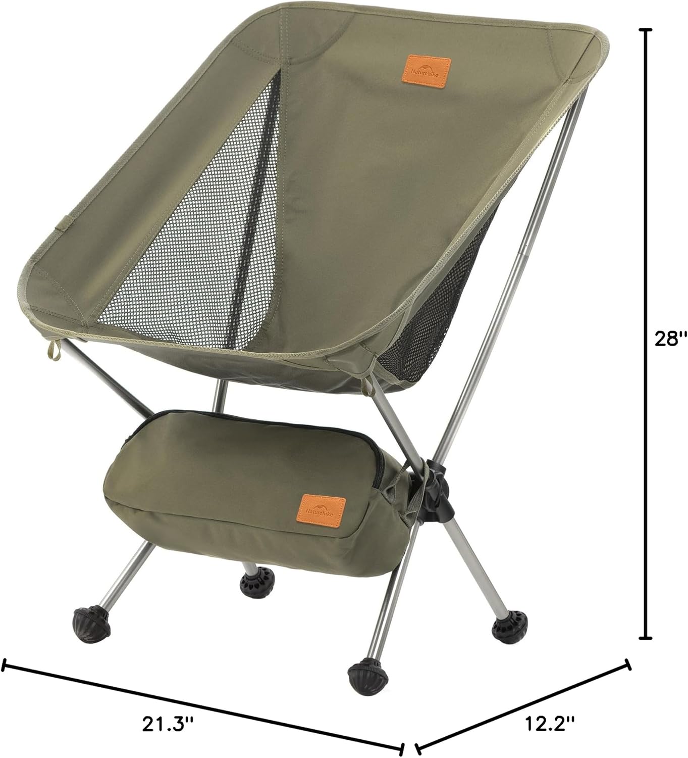 Naturehike YL08 Ultralight Camping Chair, 2.38 LBS Portable Backpacking Chair with Anti-Sinking Feet, Lightweight Compact Folding Hiking Camp Chair