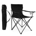 HaSteeL Foldable Camping Chair Set of 2, Folding Camp Chairs for Adults, Large Portable Lawn Chair for Outdoors Fishing, Hiking, Travel, Picnic, Beach, Supports 275lbs & Include Storage Bags (Black)