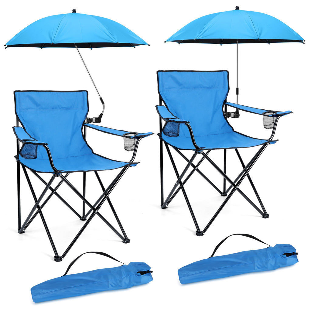 HaSteeL Foldable Camping Chair Set of 2, Folding Camp Chairs for Adults, Large Portable Lawn Chair for Outdoors Fishing, Hiking, Travel, Picnic, Beach, Supports 275lbs & Include Storage Bags (Black)